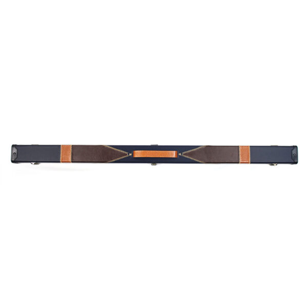 Boitier rigide bleu marine motifs brun et orange pour queue 3/4