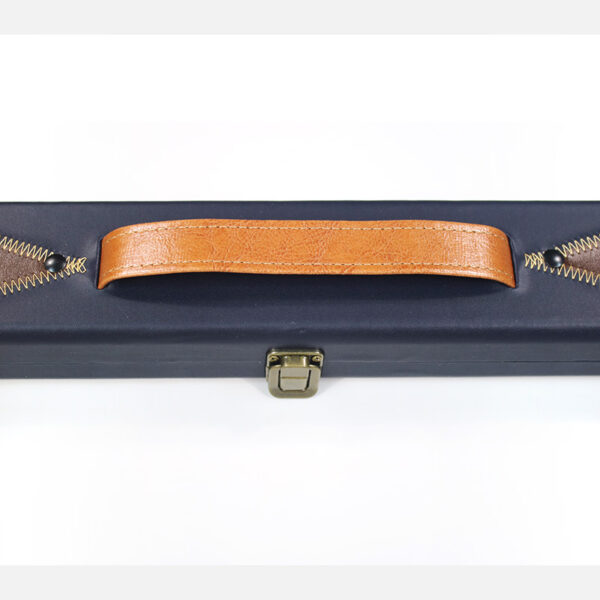 Boitier rigide bleu marine motifs brun et orange pour queue 3/4 – Image 3