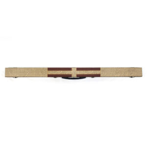 Boitier rigide beige motif croix pour queue de 3/4