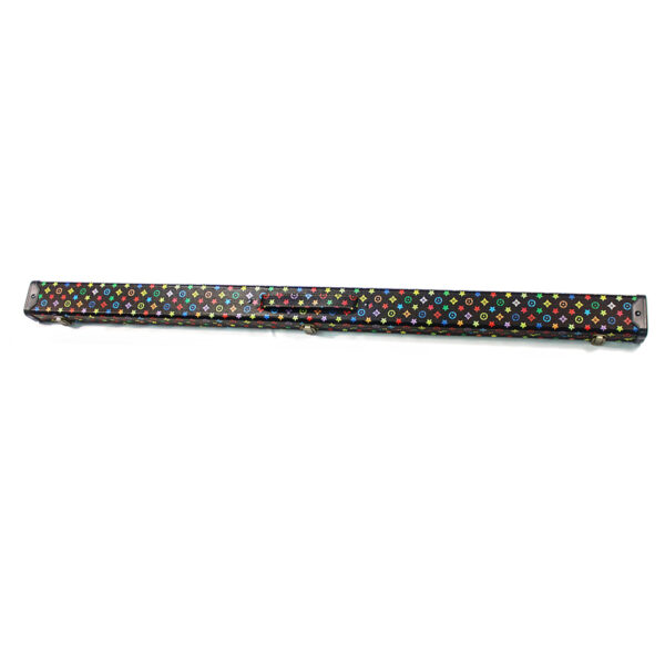 Boitier rigide motif "Louis Vuitton" coloré pour queue de billard 3/4